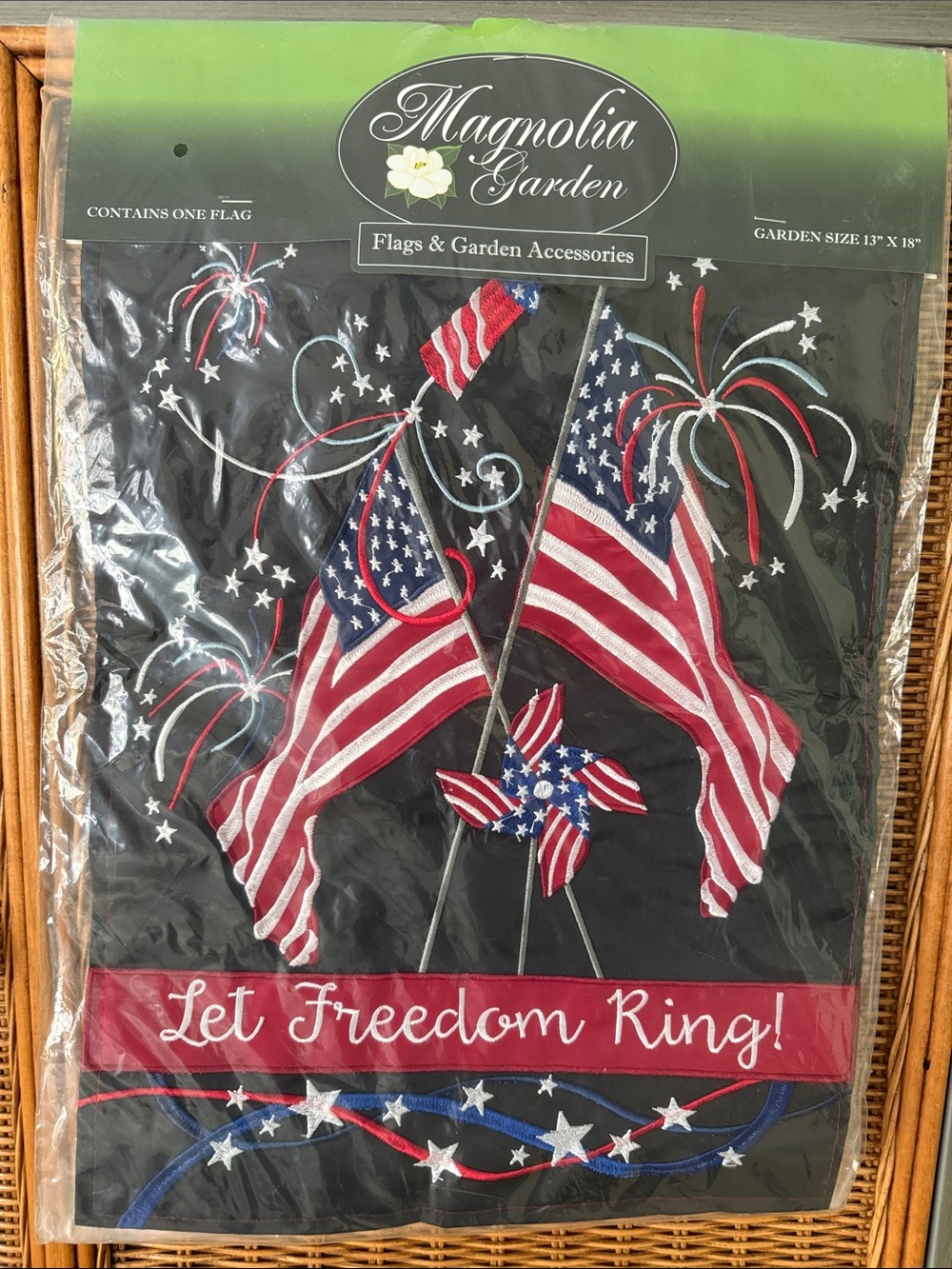 NWT July 4th Magnolia Garden brand Garden Flag